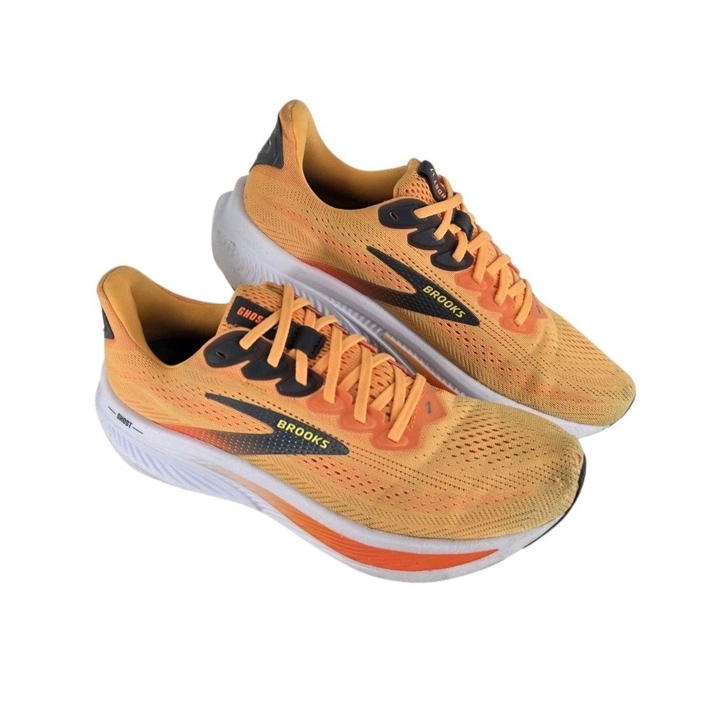 Brooks Ghost 17 Blazing Orange Yellow Mens 9.5 D Running Shoes Athletic Sneakers